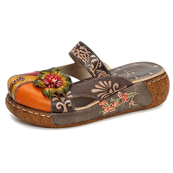 handmade genuine leather women slippers printing retro flat women shoes casual non-slip outdoor slides summer shoe lady 36~41, Black
handmade genuine leather women slippers printing retro flat women shoes casual non-slip outdoor slides summer shoe lady 36~41, Black
