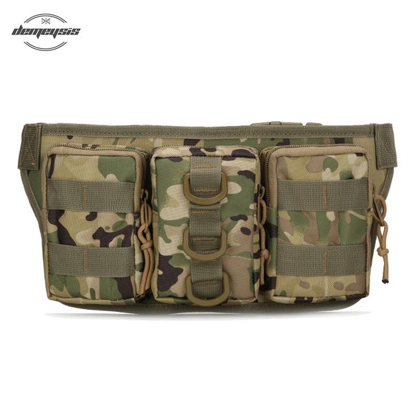 outdoor waist bag tactical waist pack shoulder bag multi-pocket molle camping hiking pouch belt pouch