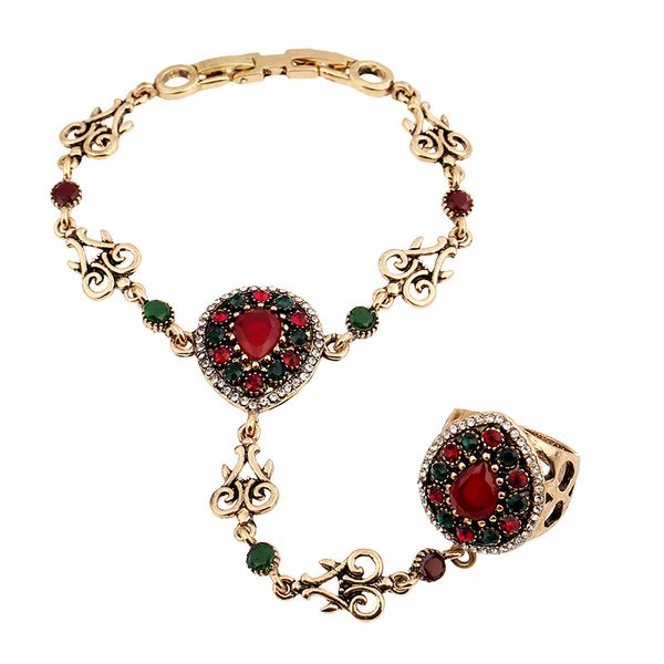 bracelet ring-in-one chain europeans and americans exaggerated retro-national wind alloy inlaid drill bracelet jewelry, Black
bracelet ring-in-one chain europeans and americans exaggerated retro-national wind alloy inlaid drill bracelet jewelry, Black