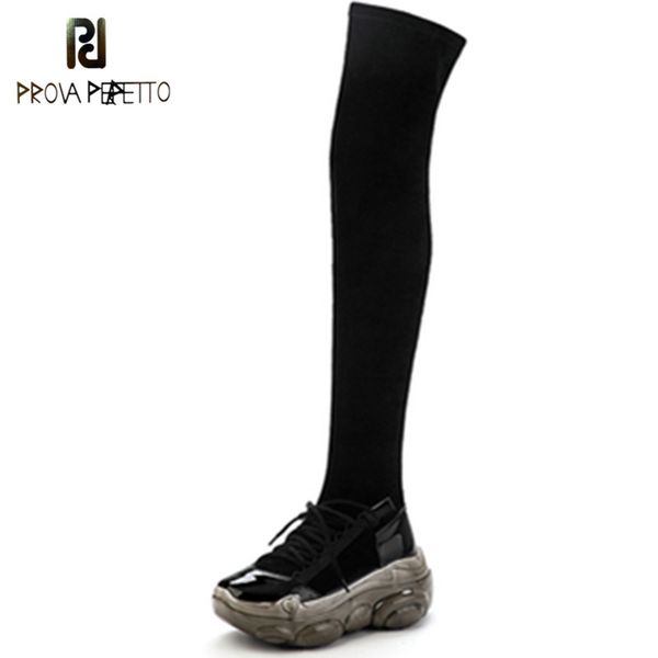 prova perfetto thick bottom over the knee boots women black round toe zipper elastic force laarzen dames woman keep warm stivali
prova perfetto thick bottom over the knee boots women black round toe zipper elastic force laarzen dames woman keep warm stivali