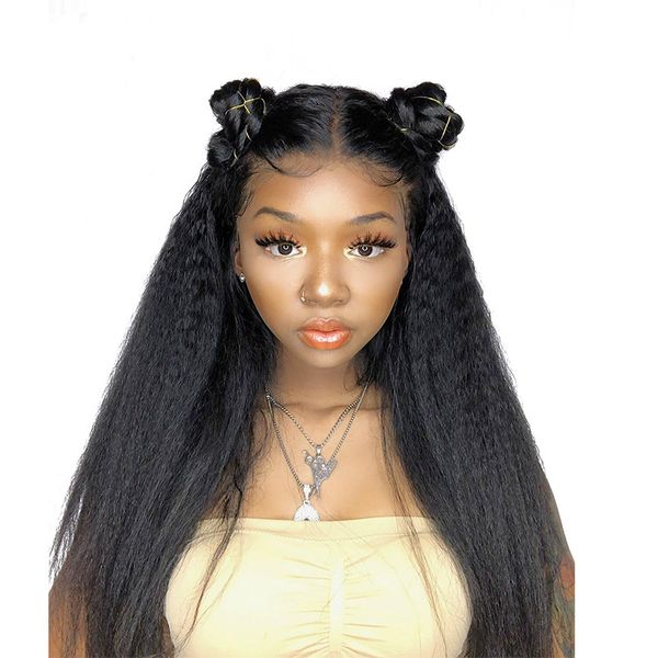 kinky straight lace front human hair wigs pre plucked remy brazilian lace front wigs for women human hair wig, Black
kinky straight lace front human hair wigs pre plucked remy brazilian lace front wigs for women human hair wig, Black