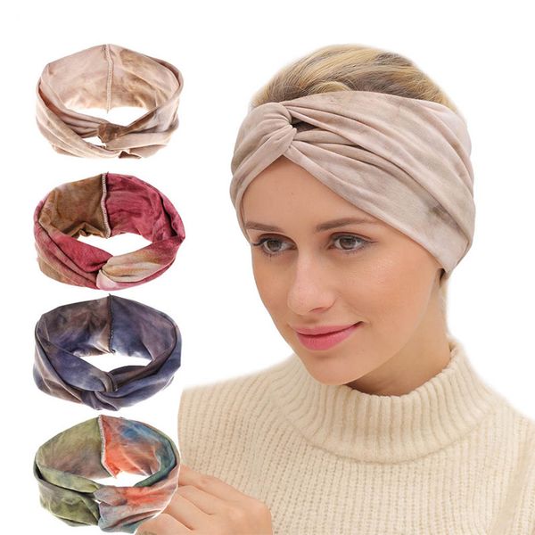 bohemian style elastic headbands cross dyeing cotton girls sport hairbands, Silver 
bohemian style elastic headbands cross dyeing cotton girls sport hairbands, Silver