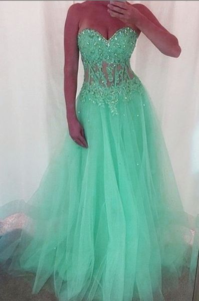 alluring mint prom party dresses sweetheart tulle applique lace sequins a line backless formal evening dress long, Black
alluring mint prom party dresses sweetheart tulle applique lace sequins a line backless formal evening dress long, Black