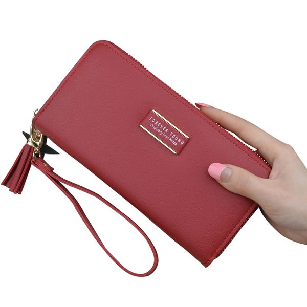 women wallet female money pocket feminima bolsa casual phone holder star tassel wristlet design coins card wallet, Red;black
women wallet female money pocket feminima bolsa casual phone holder star tassel wristlet design coins card wallet, Red;black