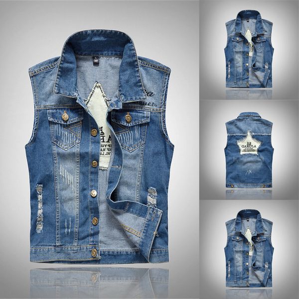 men's new fashion denim vest casual cowboy jacket in shoulder blouse summer style smart casual jacket shirt, Black;white
men's new fashion denim vest casual cowboy jacket in shoulder blouse summer style smart casual jacket shirt, Black;white