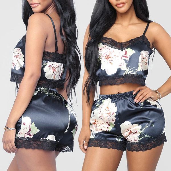 summer new 2pcs lace flower pajama sets women satin lace sleepwear babydoll lingerie nightdress pajamas set clothes, Blue;gray
summer new 2pcs lace flower pajama sets women satin lace sleepwear babydoll lingerie nightdress pajamas set clothes, Blue;gray