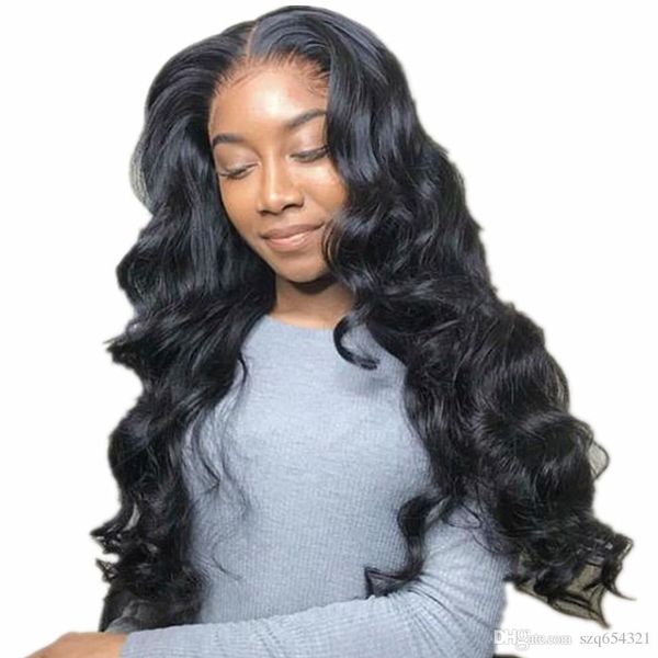body wave lace front human hair wigs wet and wavy lace front wig glueless brazilian remy hair wig pre plucked with baby hair, Black 
body wave lace front human hair wigs wet and wavy lace front wig glueless brazilian remy hair wig pre plucked with baby hair, Black