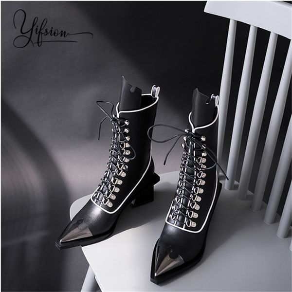 yifsion new black genuine leather women motorcycle boots pointed toe lace up thick heel women autumn winter boots shoes
yifsion new black genuine leather women motorcycle boots pointed toe lace up thick heel women autumn winter boots shoes