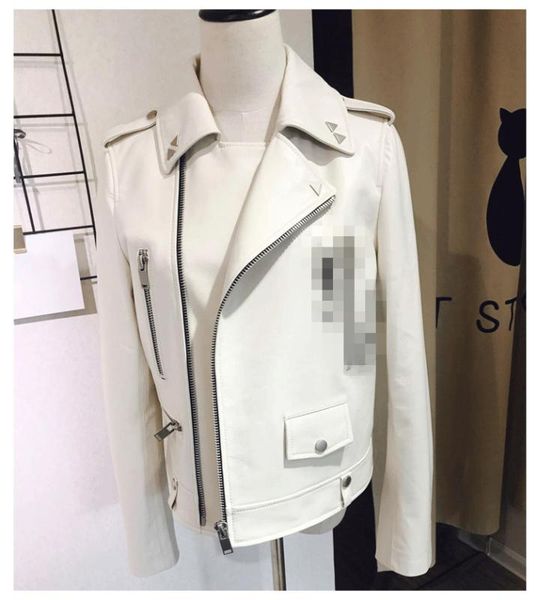 lambskin metal decorative letters sheepskin motorcycle genuine leather clothes women real leather white jacket, Black
lambskin metal decorative letters sheepskin motorcycle genuine leather clothes women real leather white jacket, Black