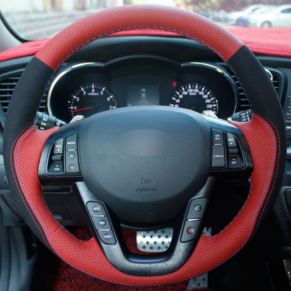 red natural leather black suede car steering wheel cover for kia k5 2011 2012 2013 kia optima
red natural leather black suede car steering wheel cover for kia k5 2011 2012 2013 kia optima