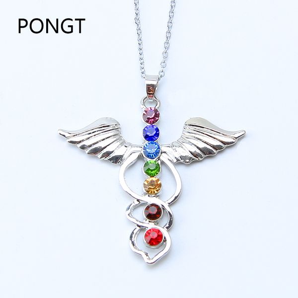 new 7 chakra stones reiki healing crystal rhinestone point chakra pendant tree of life pendant angel shape jewelry necklace, Silver
new 7 chakra stones reiki healing crystal rhinestone point chakra pendant tree of life pendant angel shape jewelry necklace, Silver