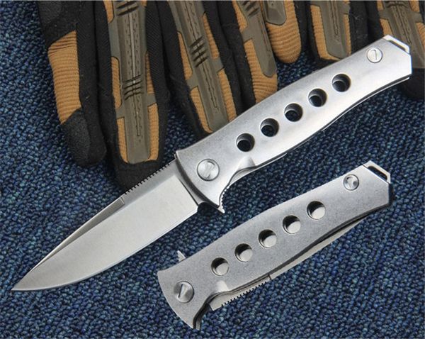 China Full Steel Handle Folding Knife D2 Blade Ball Bearing Outdoor Camping Gear EDC Tactical Hiking Knives Xmas Gift For Men P821R Q