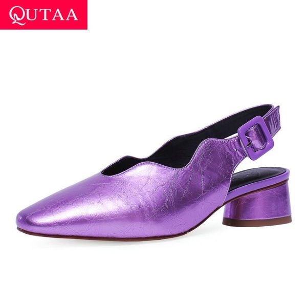 qutaa 2020 women pumps square med heel pointed toe patent leather+pu buckle slingback shoes spring fashion all match size 34-42, Black
qutaa 2020 women pumps square med heel pointed toe patent leather+pu buckle slingback shoes spring fashion all match size 34-42, Black