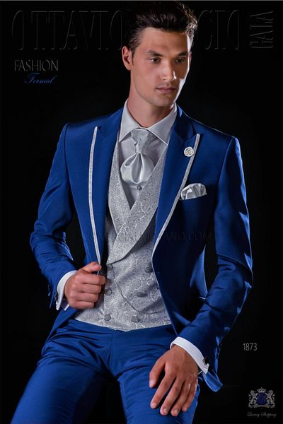handsome groomsmen peak lapel groom tuxedos royal blue men suits wedding/prom/dinner man blazer ( jacket+pants+vest+tie ) m1158, Black;gray
handsome groomsmen peak lapel groom tuxedos royal blue men suits wedding/prom/dinner man blazer ( jacket+pants+vest+tie ) m1158, Black;gray