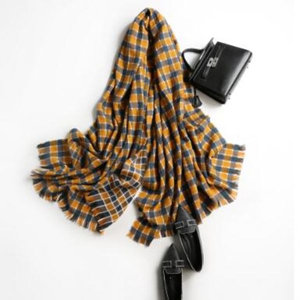 contrast color checked scarf autumn and winter european version warm womens scarf color checked tassel woven imitation cashmere neck, Blue;gray
contrast color checked scarf autumn and winter european version warm womens scarf color checked tassel woven imitation cashmere neck, Blue;gray