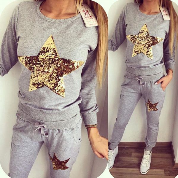 autumn women suit set tracksuit fashion long sleeve 2 -piece sets women costume (sweatshirt +pants )knitted warm suit female convention, Gray
autumn women suit set tracksuit fashion long sleeve 2 -piece sets women costume (sweatshirt +pants )knitted warm suit female convention, Gray