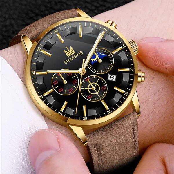 shaarms men watch 2020 male brown leather band clock sport date quartz wristwatch fashion man casual watches, Slivery;brown
shaarms men watch 2020 male brown leather band clock sport date quartz wristwatch fashion man casual watches, Slivery;brown