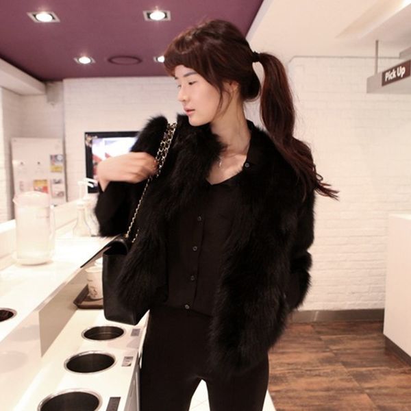 women faux fur soft fur coat jacket fluffy winter waistcoat outerwear 2018 girl lady elegant winter casual solid coat w724, Black 
women faux fur soft fur coat jacket fluffy winter waistcoat outerwear 2018 girl lady elegant winter casual solid coat w724, Black