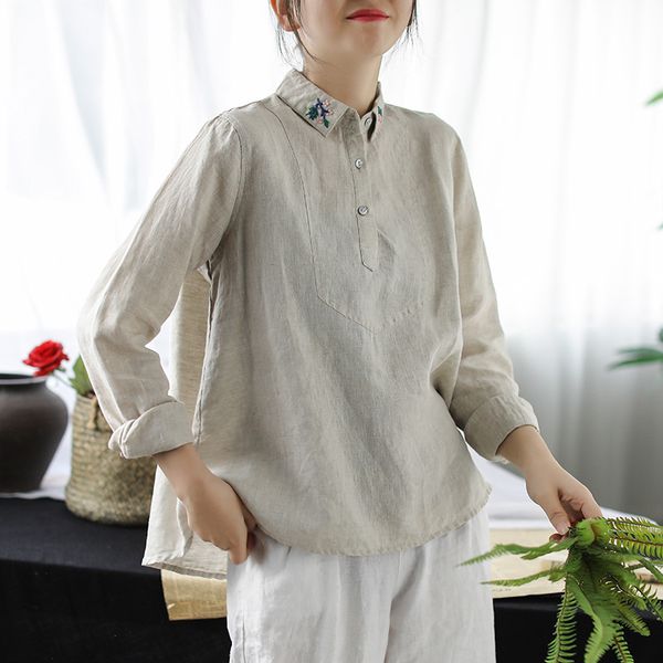 2020 korean fashion style ladies embroidery flower vintage shirts womens linen blouses oversized female clothes lt941s30, White
2020 korean fashion style ladies embroidery flower vintage shirts womens linen blouses oversized female clothes lt941s30, White