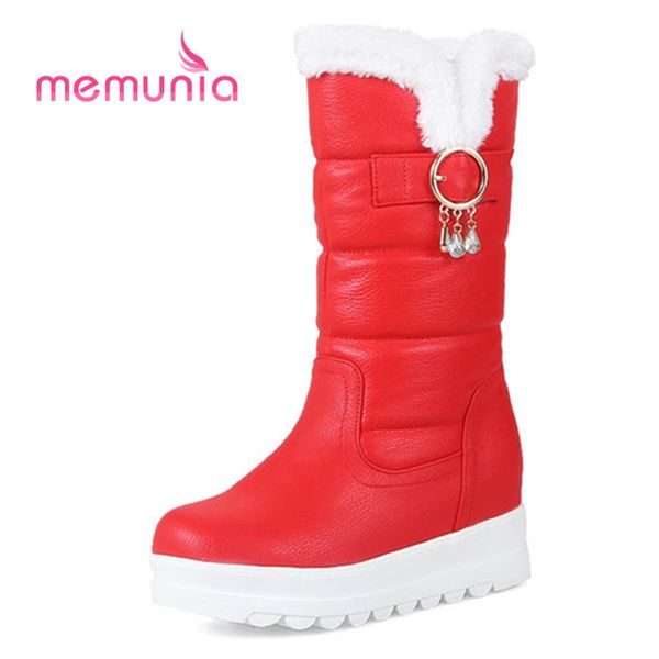 memunia 2018 new arrive mid calf boots for women punk buckle metal decoration fashion boots med heels winter, Black
memunia 2018 new arrive mid calf boots for women punk buckle metal decoration fashion boots med heels winter, Black