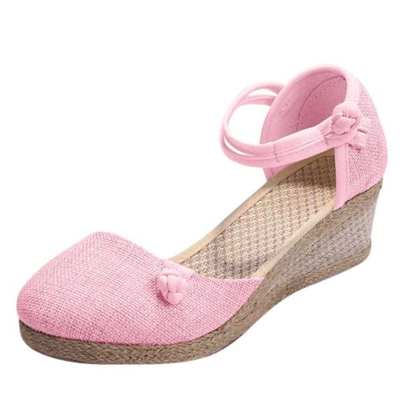 sagace women sandals retro linen buckle strap canvas wedge cover heel round toe casual summer sandals singles shoes x1219, Black
sagace women sandals retro linen buckle strap canvas wedge cover heel round toe casual summer sandals singles shoes x1219, Black