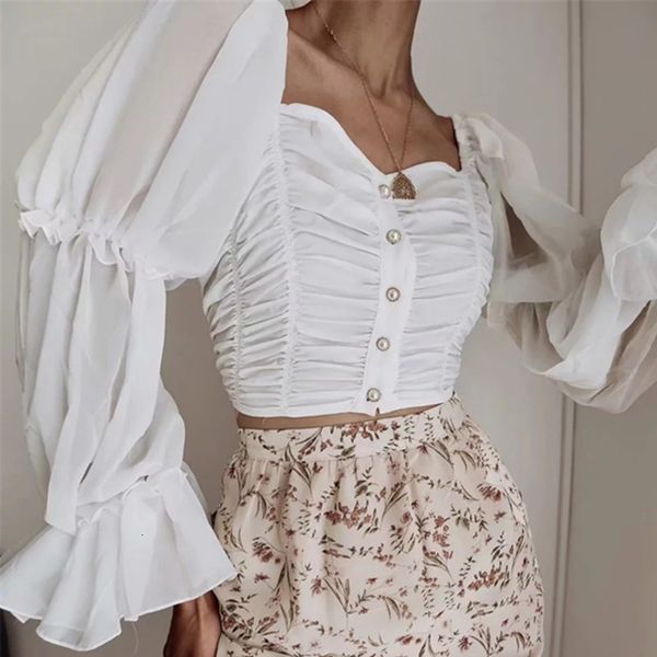 deat 2020 spring long flare sleeve square collar white short chiffon blouse women mh402
deat 2020 spring long flare sleeve square collar white short chiffon blouse women mh402
