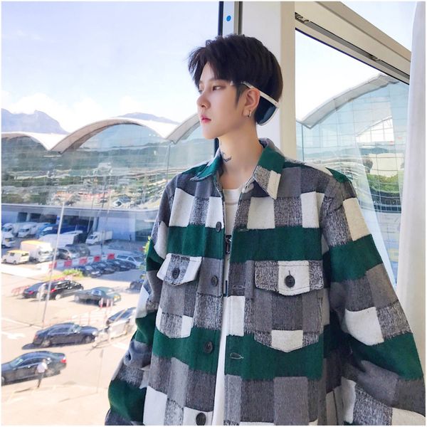 men coat 2018 autumn and winter new warm fashion plaid green red comfortable casual loose large size trend street long jacket, Black
men coat 2018 autumn and winter new warm fashion plaid green red comfortable casual loose large size trend street long jacket, Black