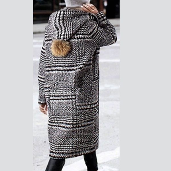 women's wool & blends europe 2021 retro large size winter thick plaid jacket warm hooded pocket cloth, Black
women's wool & blends europe 2021 retro large size winter thick plaid jacket warm hooded pocket cloth, Black
