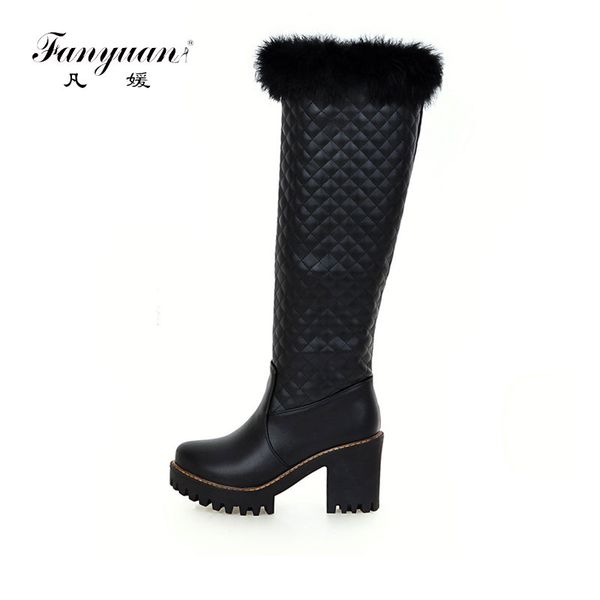 fanyuan size 43 women thick high heel knee high snow boots ladies fashion winter shoes snow warm long warm fur boots, Black
fanyuan size 43 women thick high heel knee high snow boots ladies fashion winter shoes snow warm long warm fur boots, Black