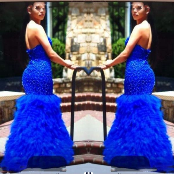royal blue beaded prom dresses plus size sweetheart evening dress tulle ruffles sweep train 2019 women mermaid party gowns, Black
royal blue beaded prom dresses plus size sweetheart evening dress tulle ruffles sweep train 2019 women mermaid party gowns, Black