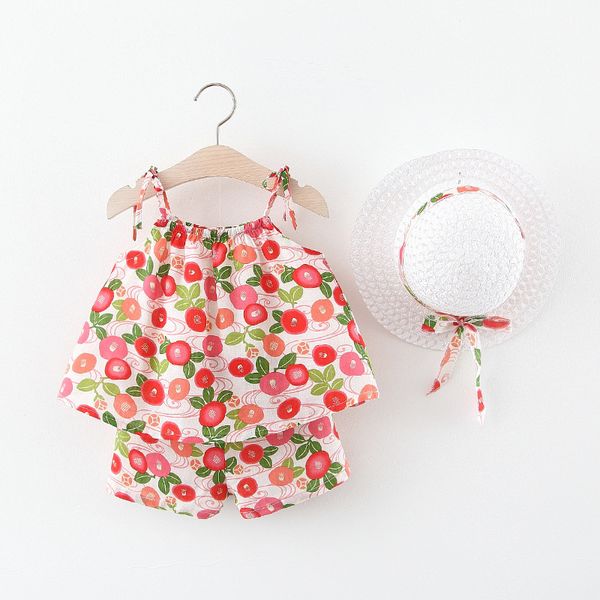 kids designer clothes girls baby shorts set new korean style girls printed flower sleeveless vest thin strap two-piece summer dress, White
kids designer clothes girls baby shorts set new korean style girls printed flower sleeveless vest thin strap two-piece summer dress, White