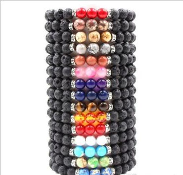 new bracele lava rock stone beads bracelet chakra charm natural stone essential oil diffuser beads chain forwomen men fashion crafts jewelry, Golden;silver
new bracele lava rock stone beads bracelet chakra charm natural stone essential oil diffuser beads chain forwomen men fashion crafts jewelry, Golden;silver