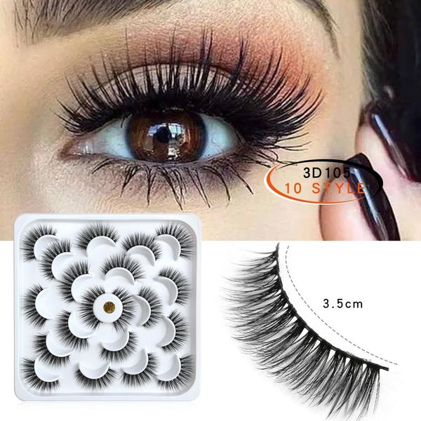 iseen 10pairs eyelashes 3d false eyelashes natural thick long eye lashes fluffy makeup beauty extension tools
iseen 10pairs eyelashes 3d false eyelashes natural thick long eye lashes fluffy makeup beauty extension tools