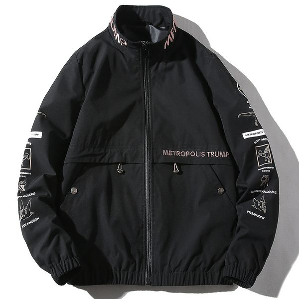 men's jackets ewq / clothes 2021 spring fashion trend letter printing zipper long sleeve casual loose coat jacket male 19h-a153, Black;brown
men's jackets ewq / clothes 2021 spring fashion trend letter printing zipper long sleeve casual loose coat jacket male 19h-a153, Black;brown