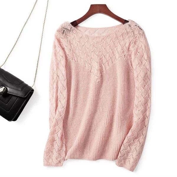 2019 new early autumn hollow stitching wool lace flower hollow out four-colors o neck sweater, White;black
2019 new early autumn hollow stitching wool lace flower hollow out four-colors o neck sweater, White;black