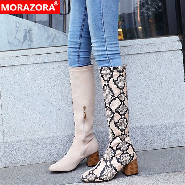 morazora 2020 square high heels shoes women knee high boots snake mixed colors autumn winter party prom shoes female, Black
morazora 2020 square high heels shoes women knee high boots snake mixed colors autumn winter party prom shoes female, Black