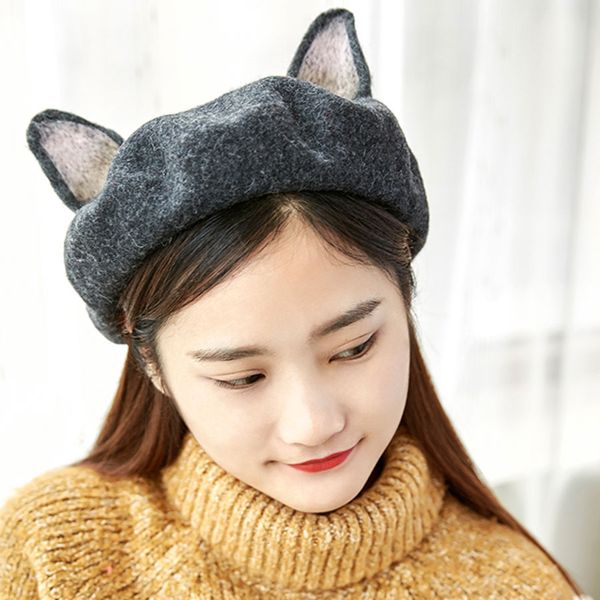 vintage handmade wool berets cartoon birthday gift winter warm wild caps women cute cat ears beret hatsmanual wool felt caps new, Blue;gray
vintage handmade wool berets cartoon birthday gift winter warm wild caps women cute cat ears beret hatsmanual wool felt caps new, Blue;gray