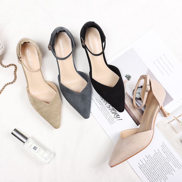 new office ladies shoes woman thin high heels point toe ankle strap solid flock faux suede leather work career pumps sandals hot, Black
new office ladies shoes woman thin high heels point toe ankle strap solid flock faux suede leather work career pumps sandals hot, Black