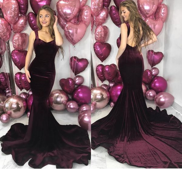 burgundy velvet formal evening dresses backless mermaid long prom dresses long court train red carpet celebrity wear, Black;red
burgundy velvet formal evening dresses backless mermaid long prom dresses long court train red carpet celebrity wear, Black;red