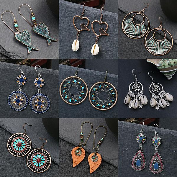 vintage bronze geometric earrings 2019 long leaves tassel fringe african earrings for women big round ethnic jewelry o5d281, Silver 
vintage bronze geometric earrings 2019 long leaves tassel fringe african earrings for women big round ethnic jewelry o5d281, Silver