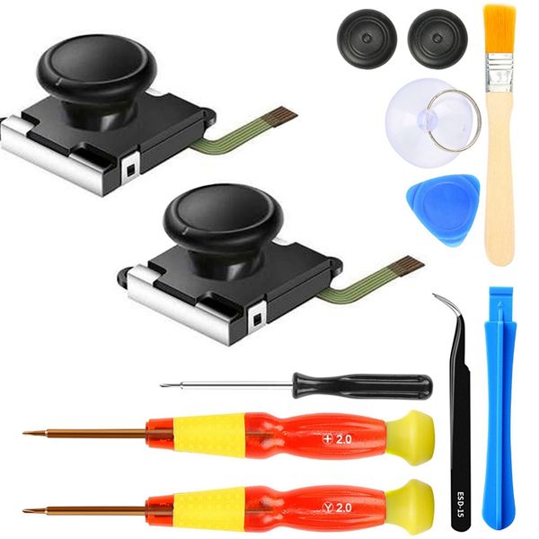 2-pack 3d replacement joystick analog thumb stick for ns switch joy-con controller with repair tool include tri-wing, cross sc
2-pack 3d replacement joystick analog thumb stick for ns switch joy-con controller with repair tool include tri-wing, cross sc