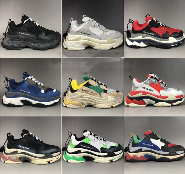 new balenciaga triple s 2.0 air-cushioned casual shoes men desert rat split on multi luxury paris old dad sneakers synthetic wigs, Black