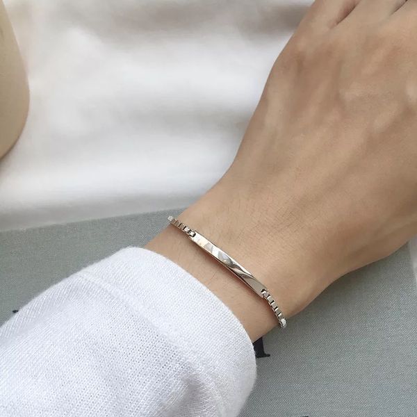 925 sterling silver bracelet fashion word box bracelet wild trend men women girls silver hand jewelry, Black
925 sterling silver bracelet fashion word box bracelet wild trend men women girls silver hand jewelry, Black