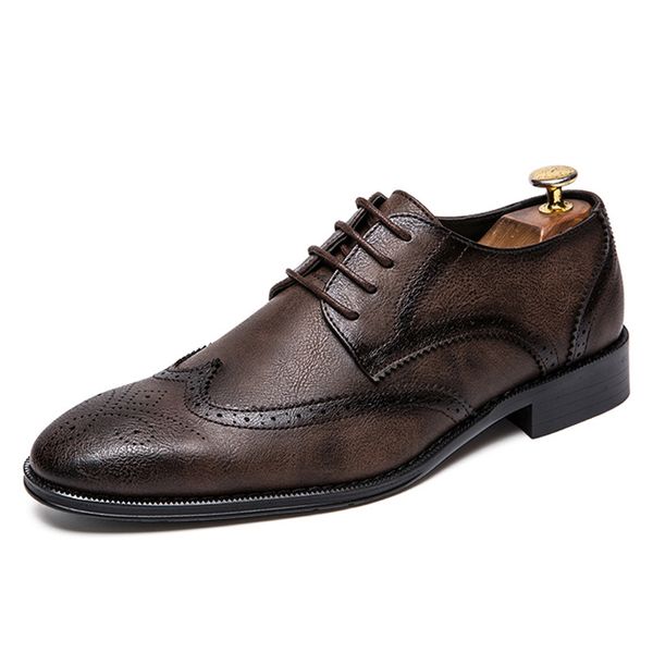 new men dress shoes formal wedding genuine leather shoes retro brogue business office men's flats oxfords for men, Black
new men dress shoes formal wedding genuine leather shoes retro brogue business office men's flats oxfords for men, Black