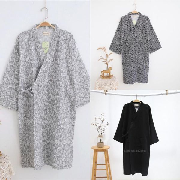 men kimono bathing robes cotton sauna nightwear pajamas wave print vintage japanese style yukata sleepwear breathable clothing, Black;brown
men kimono bathing robes cotton sauna nightwear pajamas wave print vintage japanese style yukata sleepwear breathable clothing, Black;brown