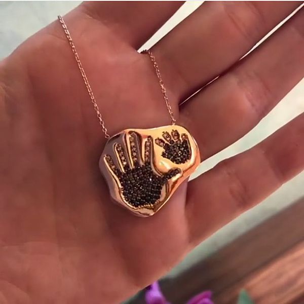 charm design hand palm crystal pendant chain necklace sweater chain female jewelry mother's day, Silver
charm design hand palm crystal pendant chain necklace sweater chain female jewelry mother's day, Silver