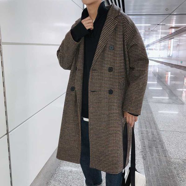 winter plaid woolen coat men's fashion casual retro woolen jacket men streetwear loose long double-breasted overcoat mens, Black
winter plaid woolen coat men's fashion casual retro woolen jacket men streetwear loose long double-breasted overcoat mens, Black