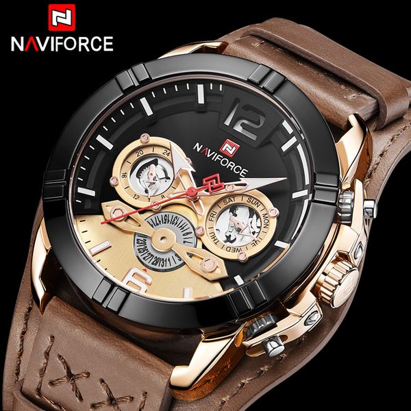naviforce mens watches top men watch leather waterproof luminous fashion sport watch men male clock man wristwatch, Slivery;brown
naviforce mens watches top men watch leather waterproof luminous fashion sport watch men male clock man wristwatch, Slivery;brown