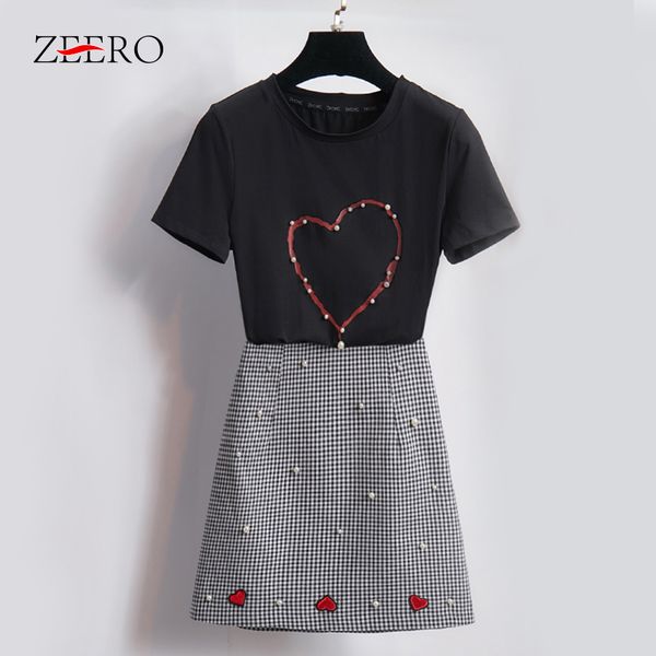 2 piece set women summer beading t-shirt + skirt love heart print t-shirt beading embroidery plaid mini skirt set 2 piece, White
2 piece set women summer beading t-shirt + skirt love heart print t-shirt beading embroidery plaid mini skirt set 2 piece, White