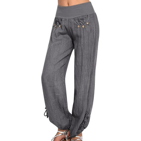 fashion women solid buttons cotton linen casual loose trouser wide leg pants elastic high waist breathable, Black;white
fashion women solid buttons cotton linen casual loose trouser wide leg pants elastic high waist breathable, Black;white